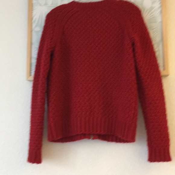 Madewell red chunky zip up cardigan small - Picture 6 of 6